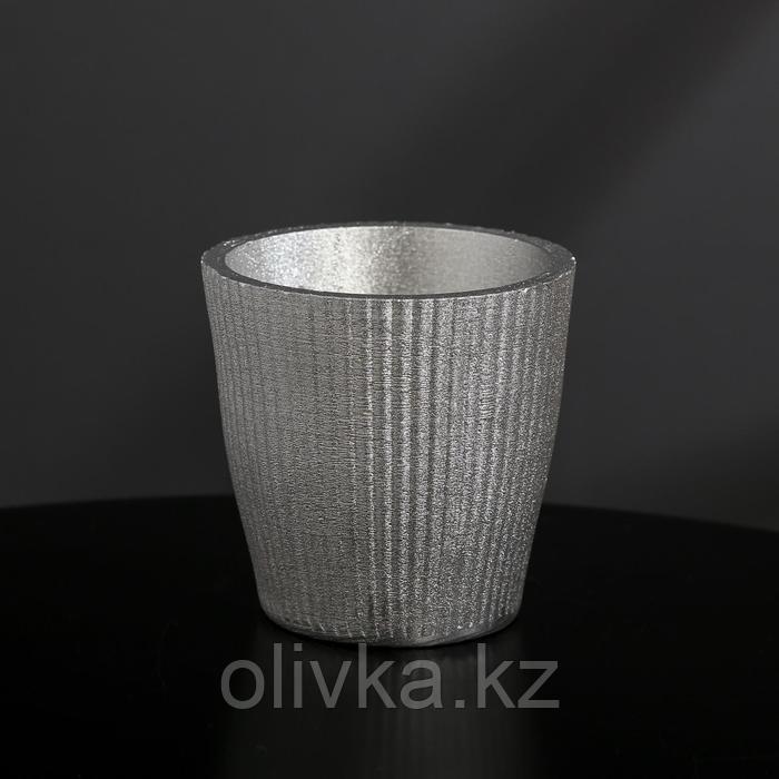 Кашпо из гипса «Красота», цвет серебрянный, 9 × 8 см