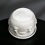 Кашпо-голова из гипса с поддоном «Муза», цвет серый, 11.5 × 9 см, фото 3