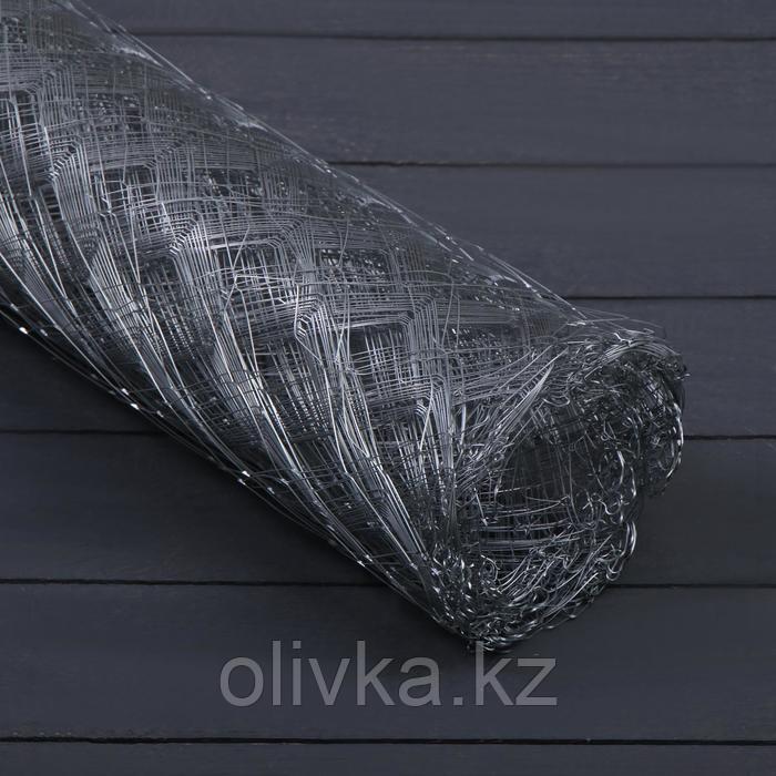 Сетка оцинкованная ЦПВС, мягкая, 1 × 10 м, ячейка 30 × 30 мм, d = 0,5 мм, металл