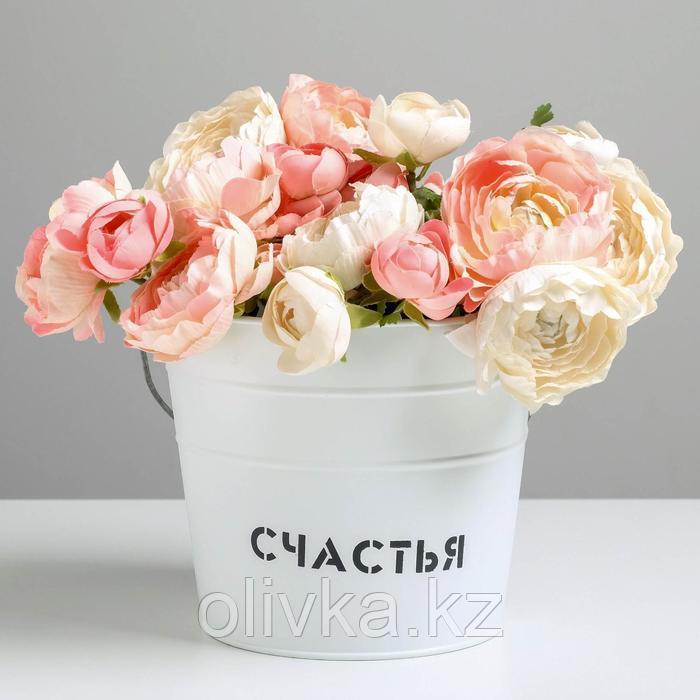 Кашпо подарочное, белое «Счастья», 15,5 х18 см