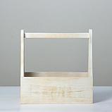 Кашпо деревянное 30×14×30 см, фигурное, состаренное, фото 3