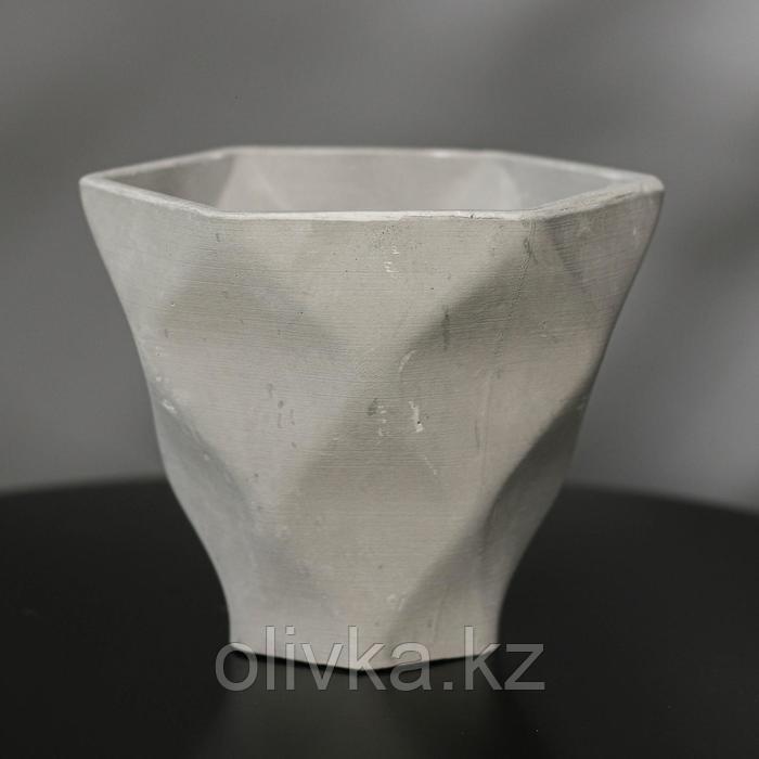Кашпо-ромб «Фантазия», цвет серый, 15 × 14 см