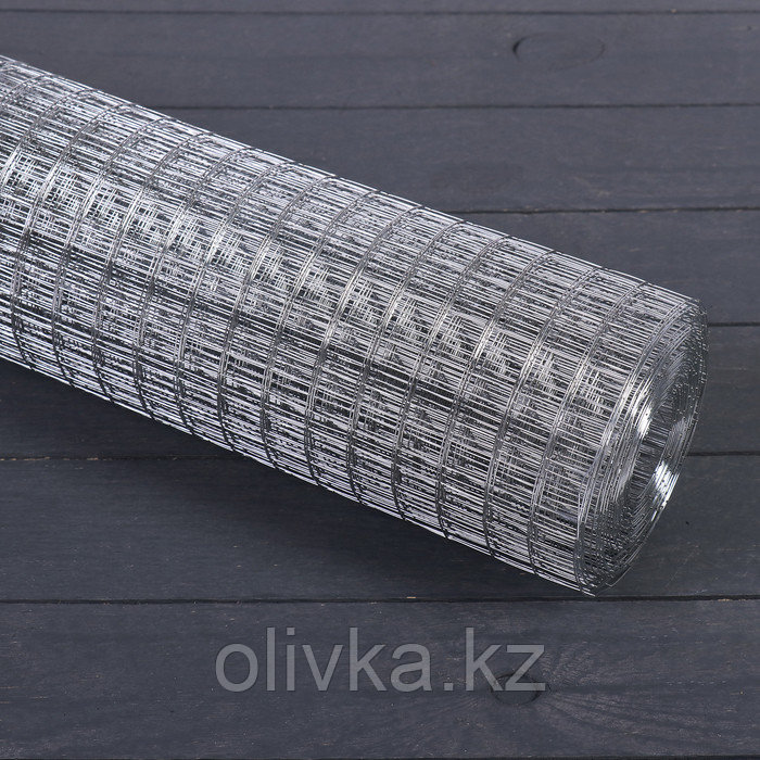 Сетка оцинкованная, сварная, 1 × 10 м, ячейка 20 × 20 мм, d = 0,6 мм, металл