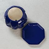 Цветочный горшок "Сфера", глазурь, синий, 1.5 л, фото 3