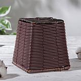 Кашпо плетеное «Брауни», 13×13×13 см, цвет коричневый, фото 2