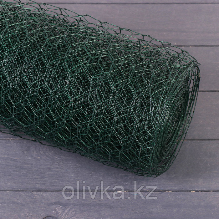 Сетка оцинкованная, сварная 1 × 10 м, ячейка 25 × 25 мм, d = 0,9 мм, металл с ПВХ