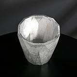 Кашпо из гипса «Полигональ», цвет серебрянный, 10.5 × 11 см, фото 3
