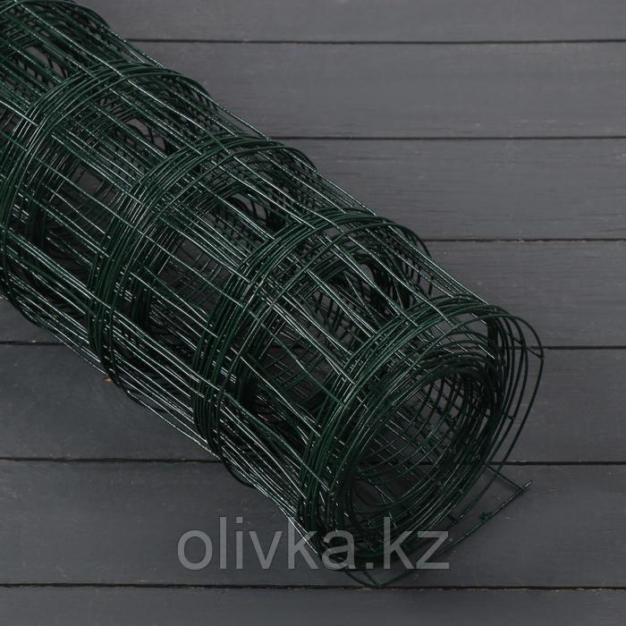 Сетка сварная, 1,8 × 10 м, ячейка 75 × 100 мм, d = 1,6 мм, металл с ПВХ покрытием, зелёная