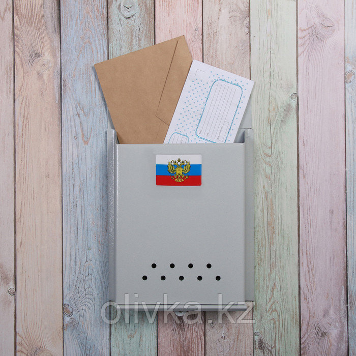Ящик почтовый без замка (с петлёй), вертикальный, «Почта», серый