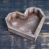 Кашпо деревянное 26.5×24×4.5 см "Сердце Люкс", брашированный Дарим Красиво, фото 2