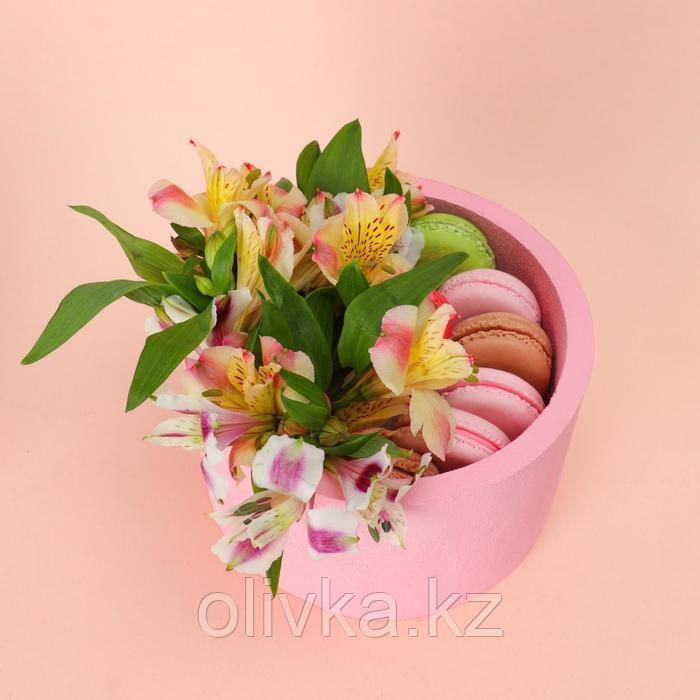 Пенобокс 16×16×10 см кашпо для цветов и подарков "Круг", розовый