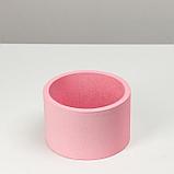 Пенобокс 16×16×10 см кашпо для цветов и подарков "Круг", розовый, фото 3