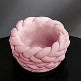 Кашпо гипсовое «Вязка», цвет розовый, 13 × 7.7 см, фото 2