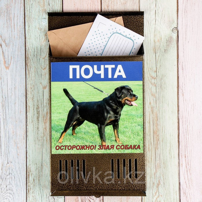 Ящик почтовый без замка (с петлёй), вертикальный, «Фото», МИКС, бронзовый