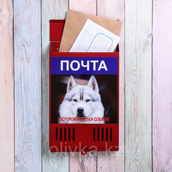 Ящик почтовый без замка (с петлёй), вертикальный, «Фото», МИКС, красный