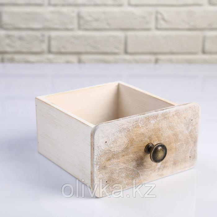 Кашпо деревянное 17×16×9 см "Комод", натуральное