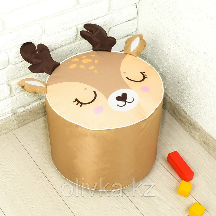 Мягкая игрушка «Пуфик: Олень» 40см × 40см, цвет коричневый