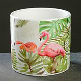 Кашпо керамическое "Фламинго" микс 12*10см, фото 3
