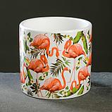 Кашпо керамическое "Фламинго" микс 12*10см, фото 7