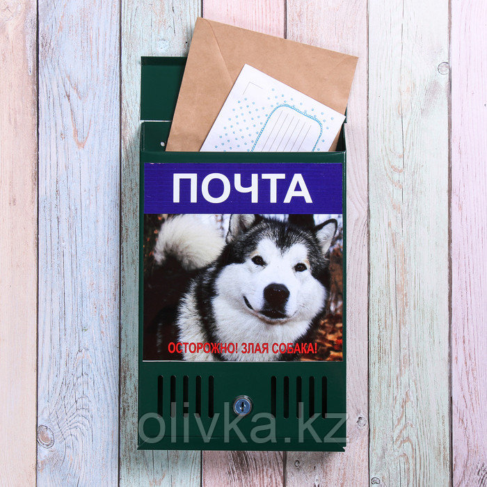 Ящик почтовый с замком, вертикальный, «Фото», МИКС, зелёный