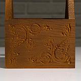 Кашпо деревянное "Хозяюшка", с ручкой, мокко, 14×12,5×10(27) см, фото 4