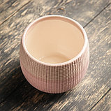 Кашпо керамическое розовое 10*10*10 см, фото 3