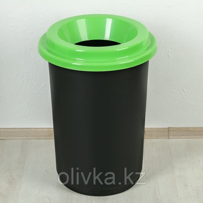 Контейнер для мусора с крышкой 50 л "Эко", цвет зелёный