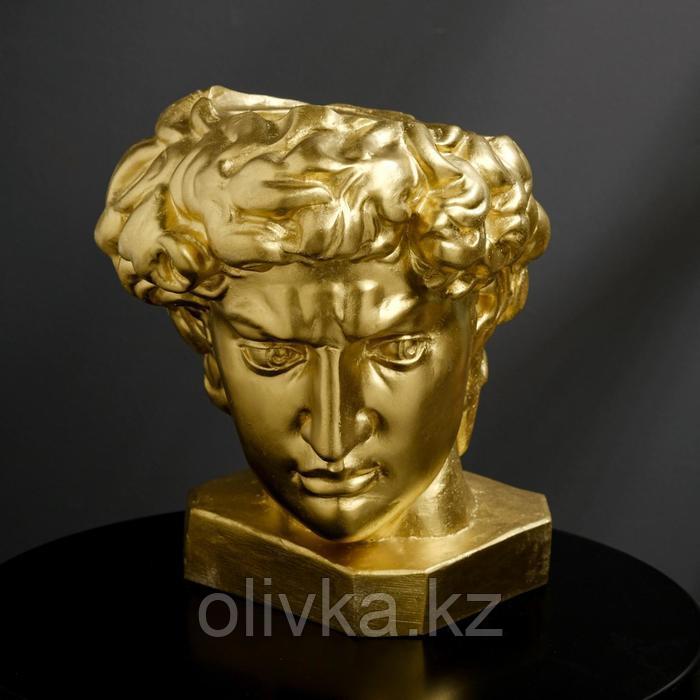 Кашпо гипсовое «Давид», цвет золотой, 30 × 30 см
