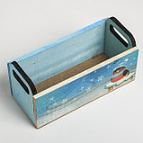 Деревянный ящик с ручками «Снегири», 24.5 × 5 × 10 см, фото 4