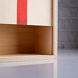 Коробка подарочная 14×8×20 см деревянная пенал "Подарок", с печатью, фото 3