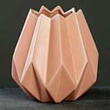 Кашпо керамическое "Многогранник" 14*12,5см, микс, фото 5