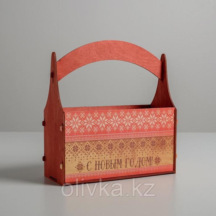 Кашпо флористическое новогоднее "Узор" 23*9,5*26,5