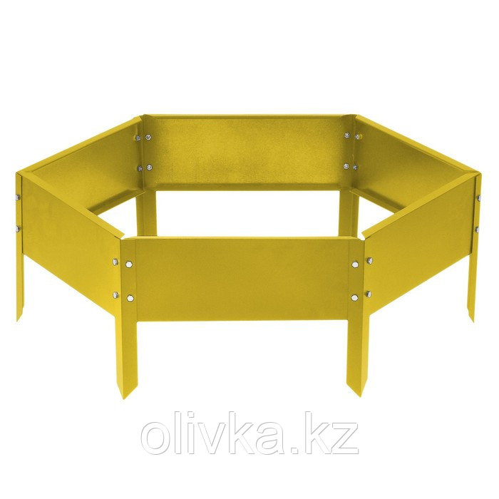 Клумба оцинкованная, d = 100 см, h = 15 см, жёлтая, Greengo