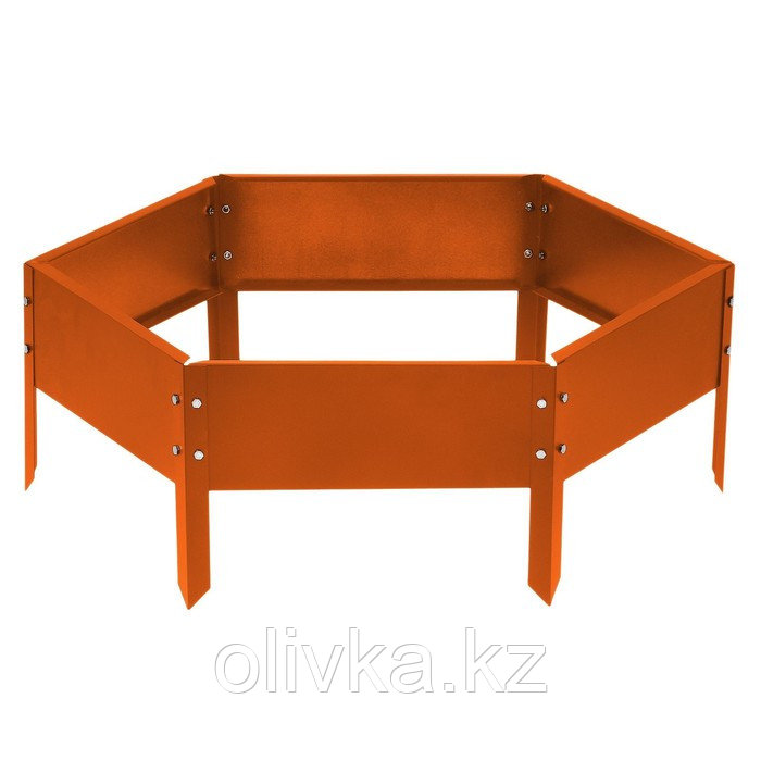 Клумба оцинкованная, d = 140 см, h = 15 см, оранжевая, Greengo