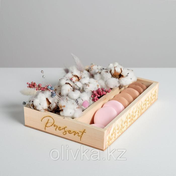 Ящик-кашпо подарочный Present, 27,5 × 20 × 5 см