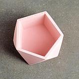 Кашпо Пятиугольник 9 х 6 см розовый, фото 4