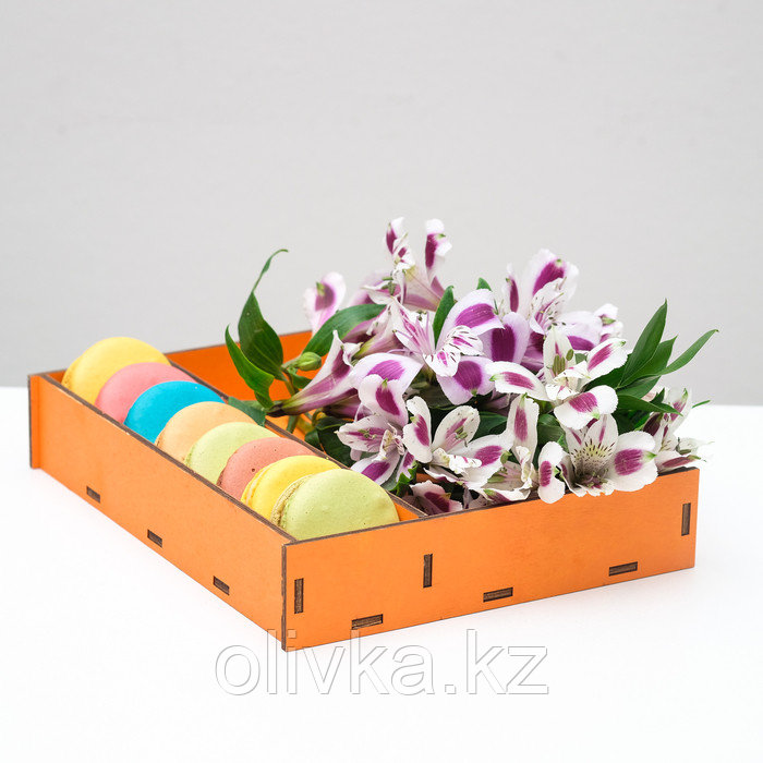 Ящик-коробка «Макарунас», оранжевый, 25,5 х 20 х 4,5 см