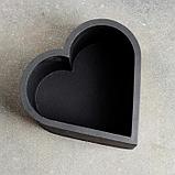 Кашпо бетонное "Сердечко" чёрное 15 х 15 х 8 см, фото 8