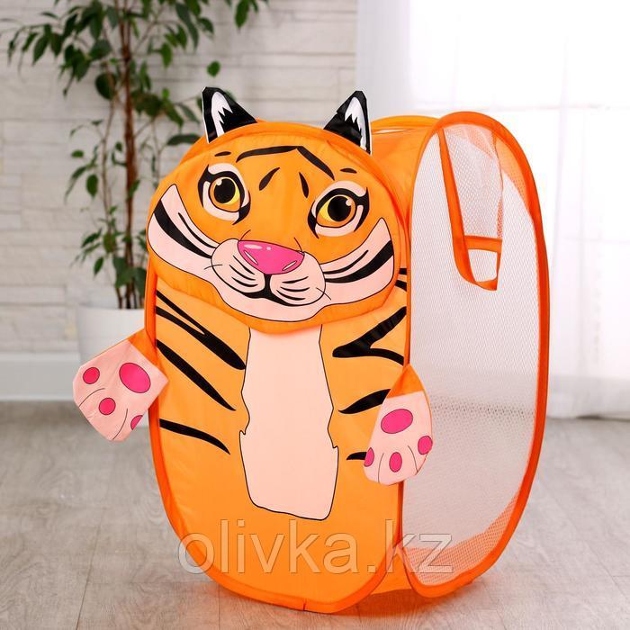 Корзина для игрушек раскладная с ручками и рисунком, полиэстер, 36×55×35 см, МИКС