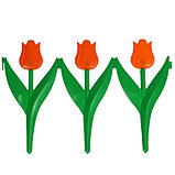 Ограждение декоративное, 30 × 225 см, 5 секций, пластик, оранжевый цветок, «Тюльпан», фото 2