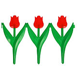 Ограждение декоративное, 30 × 225 см, 5 секций, пластик, красный цветок, «Тюльпан», фото 2