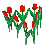 Ограждение декоративное, 30 × 225 см, 5 секций, пластик, красный цветок, «Тюльпан», фото 3