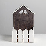 Кашпо-домик с заборчиком «Птицы», 15 х 11 х 25 см, фото 3