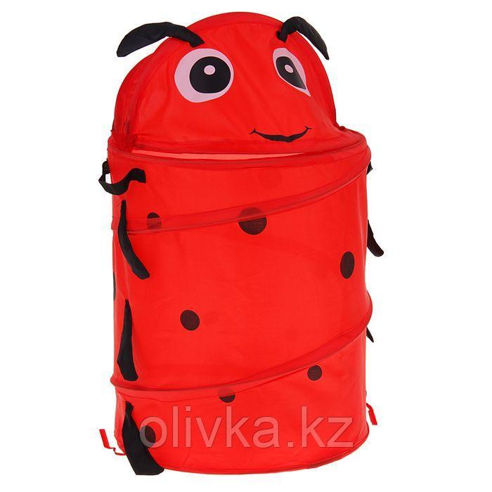 Корзина для игрушек «Божья коровка» с ручками и крышкой