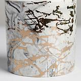 Керамическое кашпо с тиснением «Мрамор», 10 х 10 см, фото 4