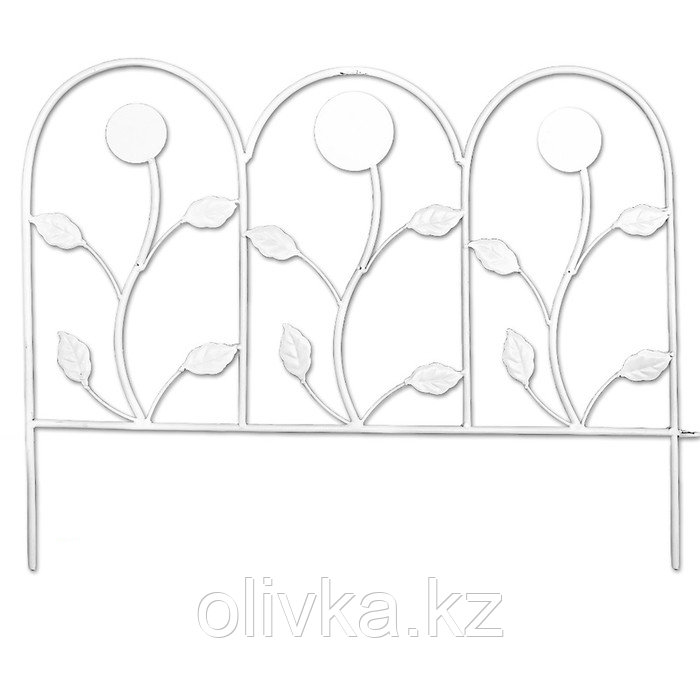 Ограждение декоративное, 54 × 62 см, 1 секция, металл, белое