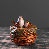 Кашпо керамическое "Две птички" микс цвета 12*12*13 см, фото 2