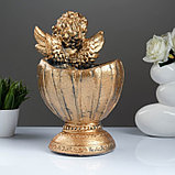 Фигурное кашпо "Ангел в вазе", бронза 35см, фото 3