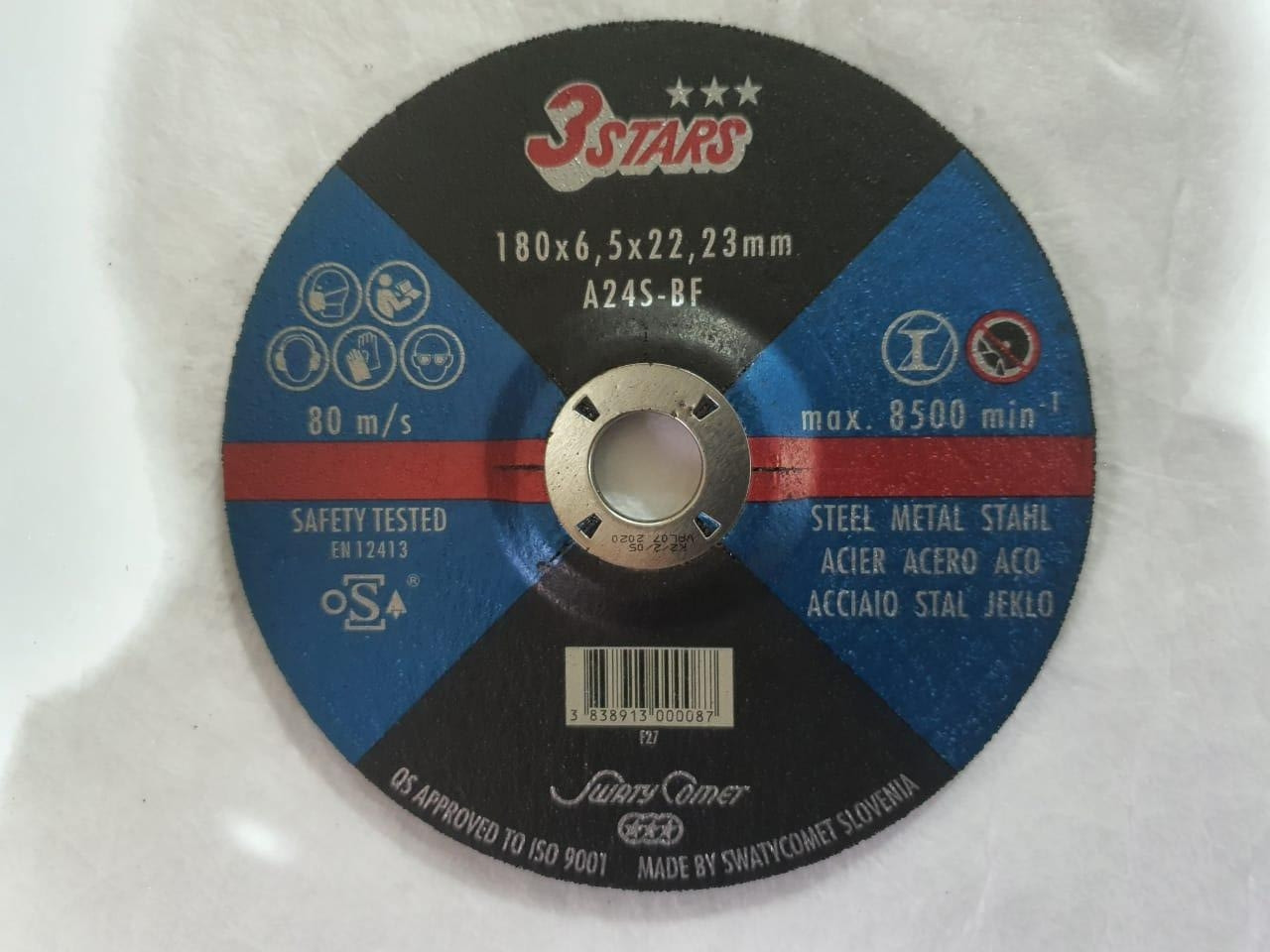 Круг шлифовальный Metal 180 х 6,5 х 22,2 3STARS A24S-BF (Weiler Abrasives, Slovenija)