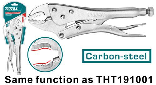 Зажим ручной  с изогнутыми губками 250мм TOTAL арт.THT191003